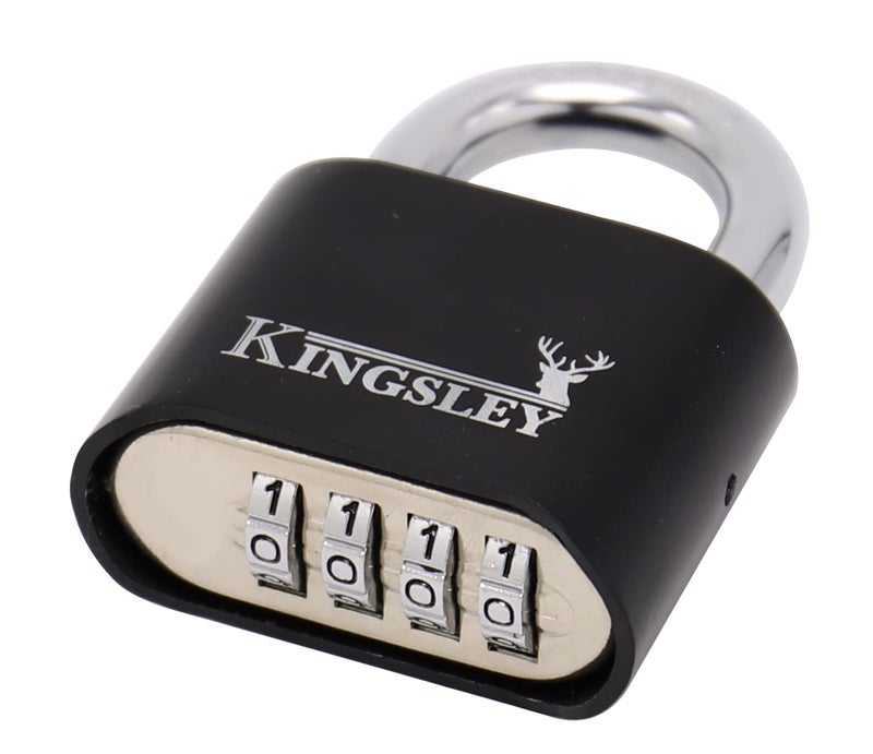 Kingsley Locks 22L Set Your Own Black Combination Lock, Hardened Steel, Heavy Duty Outdoor Weatherproof Combo Lock for Sheds, Fence, Gym Lock, Gate, Sports Locker (1 Pack) - Image 2